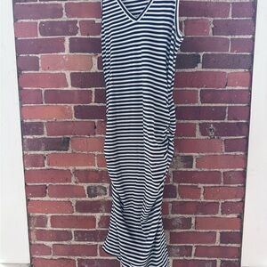 a new day Black & White Striped V-Neck Sleeveless Maxi Dress